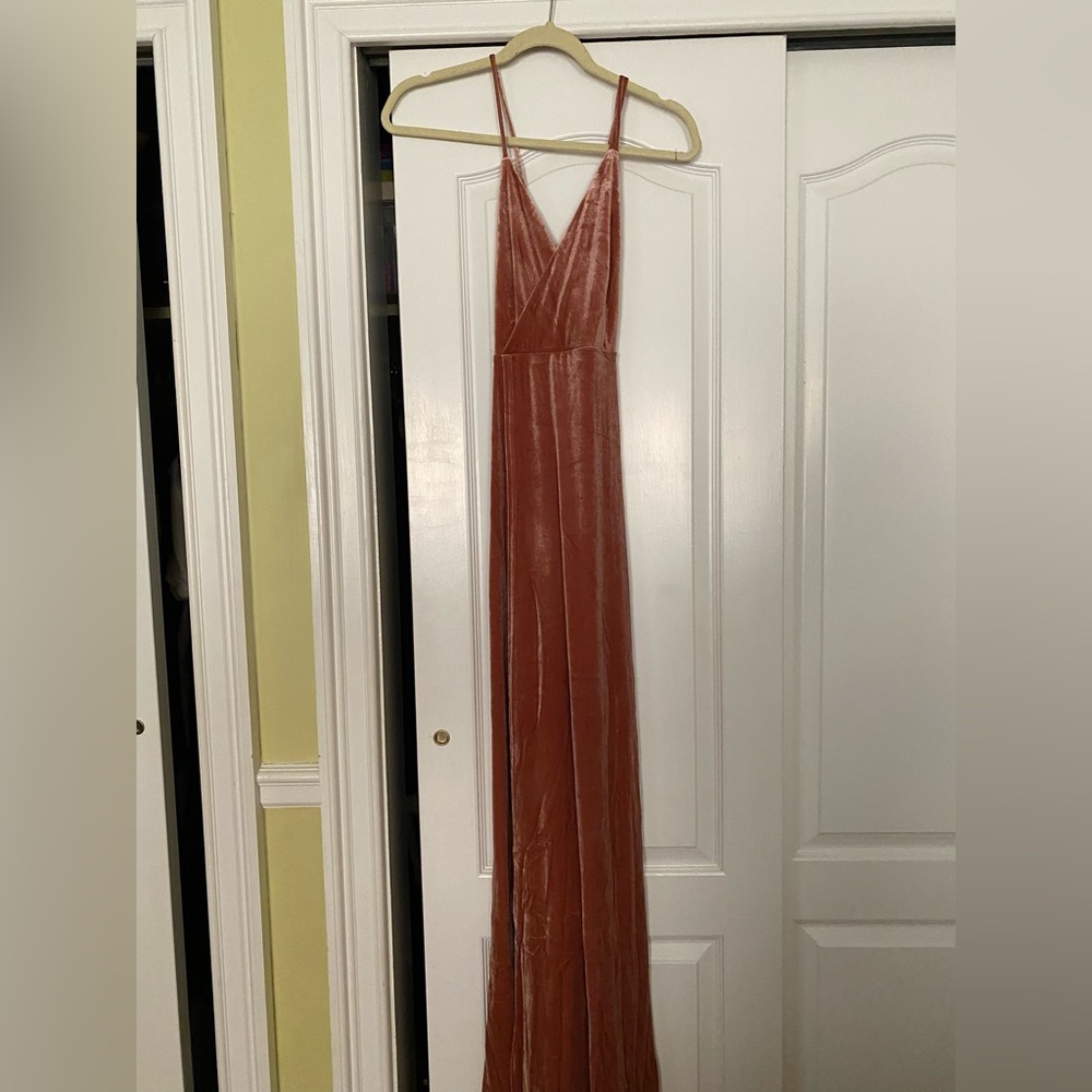 Pink velvet gown